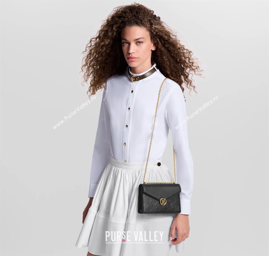 Louis Vuitton Wallet On Chain Rosy Mini bag in Grained Leather Brume Grey 2025 M13570 (KI-251009058)