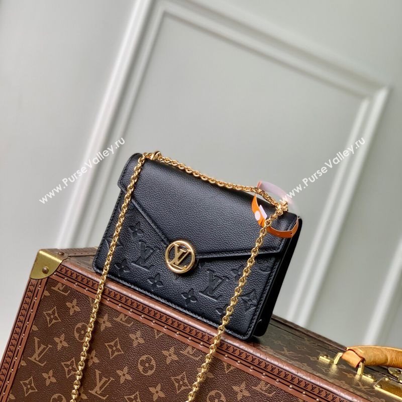 Louis Vuitton Wallet On Chain Rosy Mini bag in Grained Leather M13569 Black 2025 (KI-251009059)