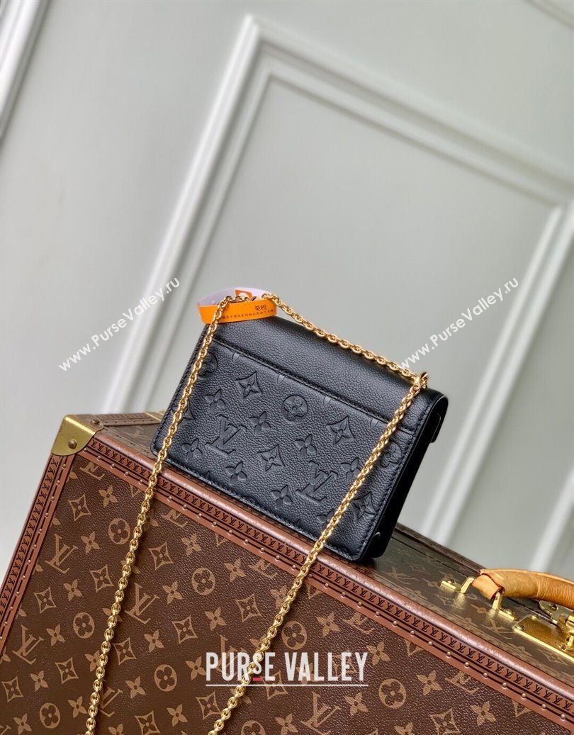 Louis Vuitton Wallet On Chain Rosy Mini bag in Grained Leather M13569 Black 2025 (KI-251009059)