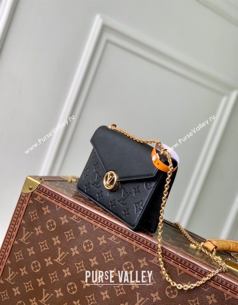 Louis Vuitton Wallet On Chain Rosy Mini bag in Grained Leather M13569 Black 2025 (KI-251009059)