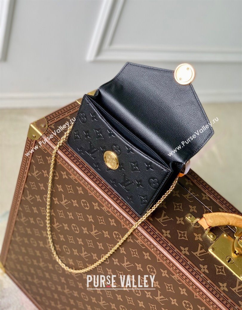 Louis Vuitton Wallet On Chain Rosy Mini bag in Grained Leather M13569 Black 2025 (KI-251009059)