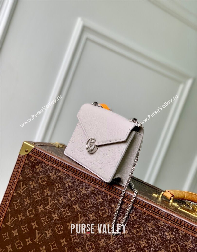Louis Vuitton Wallet On Chain Rosy Mini bag in Grained Leather Brume Grey 2025 M13570 (KI-251009058)