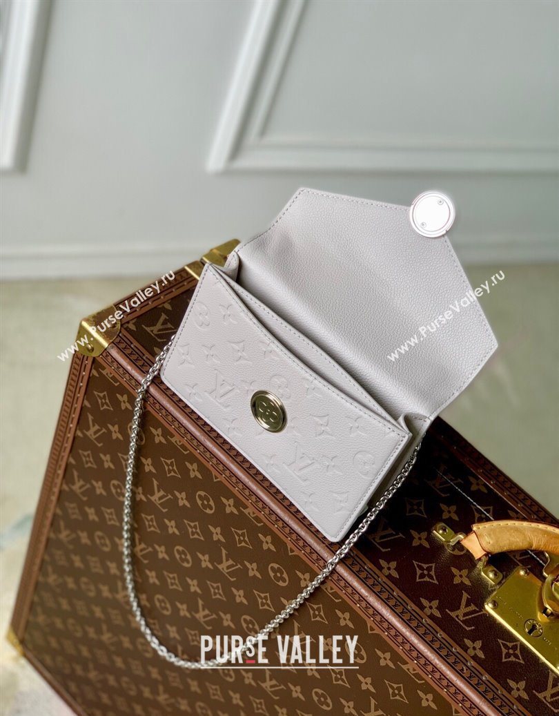 Louis Vuitton Wallet On Chain Rosy Mini bag in Grained Leather Brume Grey 2025 M13570 (KI-251009058)