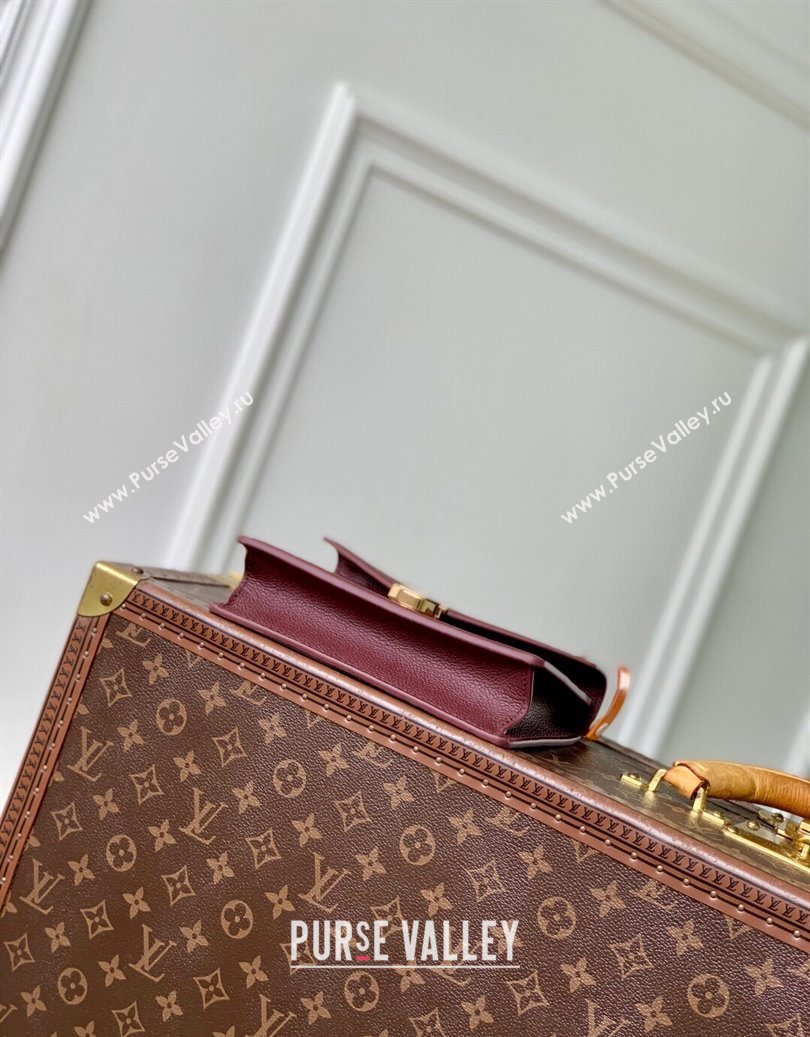Louis Vuitton Wallet On Chain Rosy Mini bag in Grained Leather M25814 Garnet Red 2025 (KI-251009060)