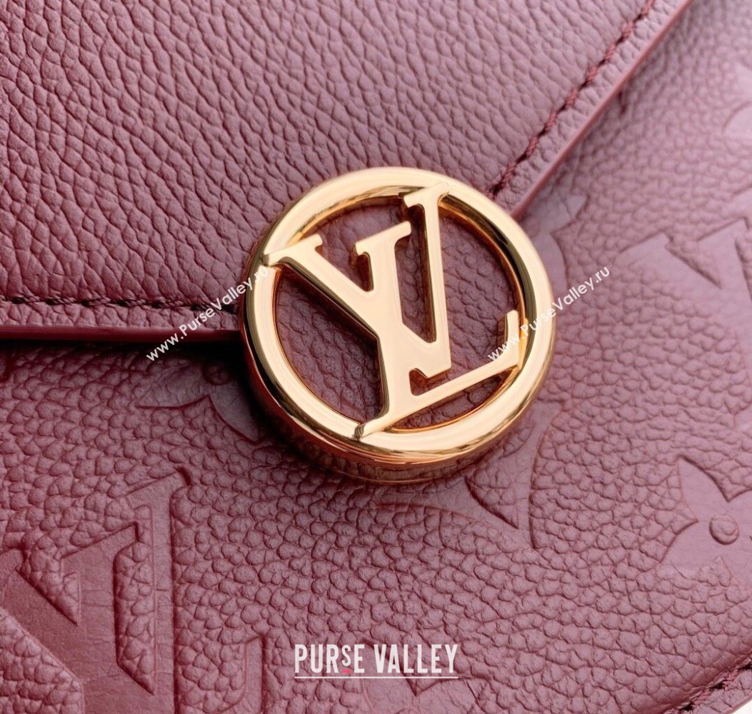 Louis Vuitton Wallet On Chain Rosy Mini bag in Grained Leather M25814 Garnet Red 2025 (KI-251009060)