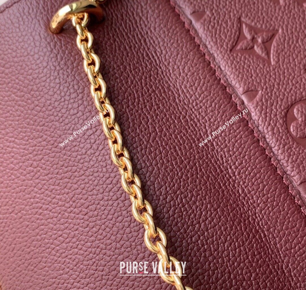 Louis Vuitton Wallet On Chain Rosy Mini bag in Grained Leather M25814 Garnet Red 2025 (KI-251009060)