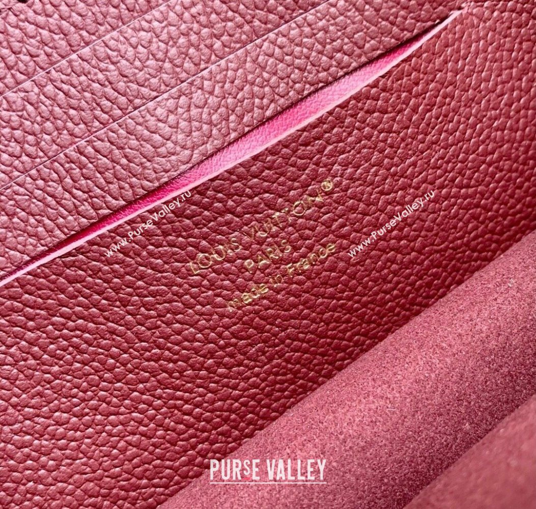 Louis Vuitton Wallet On Chain Rosy Mini bag in Grained Leather M25814 Garnet Red 2025 (KI-251009060)
