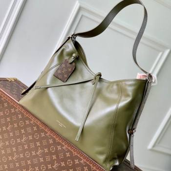 Louis Vuitton Carryall Vibe MM Bag in Dark Kaki Lamb leather M14268 2025 (KI-251009021)