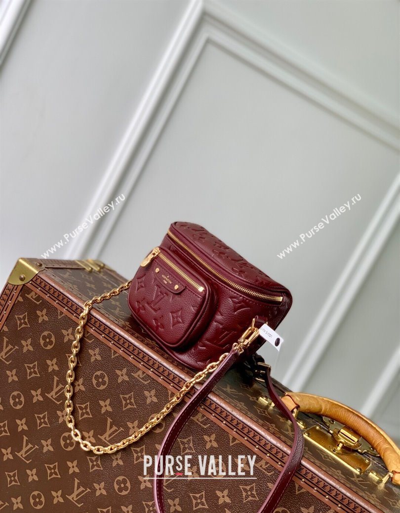 Louis Vuitton Mini Bumbag in Monogram Empreinte Embossed Leather M82208 Carnet Red 2025 (KI-251009062)