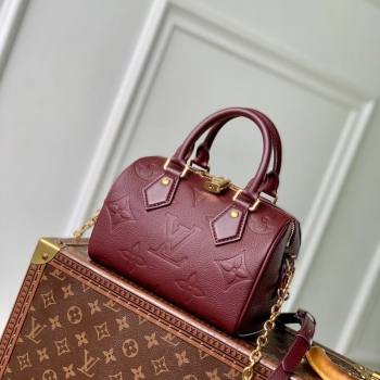 Louis Vuitton Speedy Bandouliere 20 Bag in Monogram Empreinte Leather M25929 Garnet Red 2025 (KI-251009064)