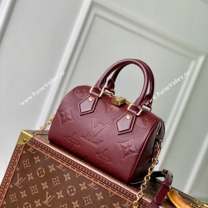 Louis Vuitton Speedy Bandouliere 20 Bag in Monogram Empreinte Leather M25929 Garnet Red 2025 (KI-251009064)