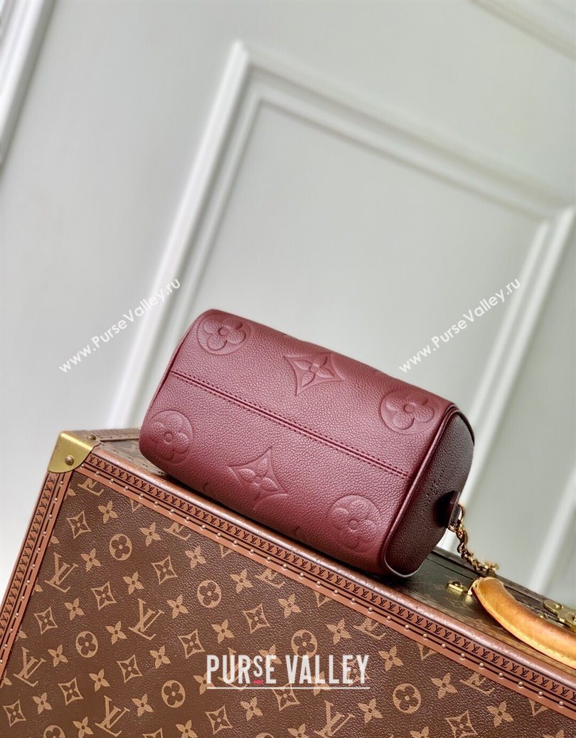 Louis Vuitton Speedy Bandouliere 20 Bag in Monogram Empreinte Leather M25929 Garnet Red 2025 (KI-251009064)