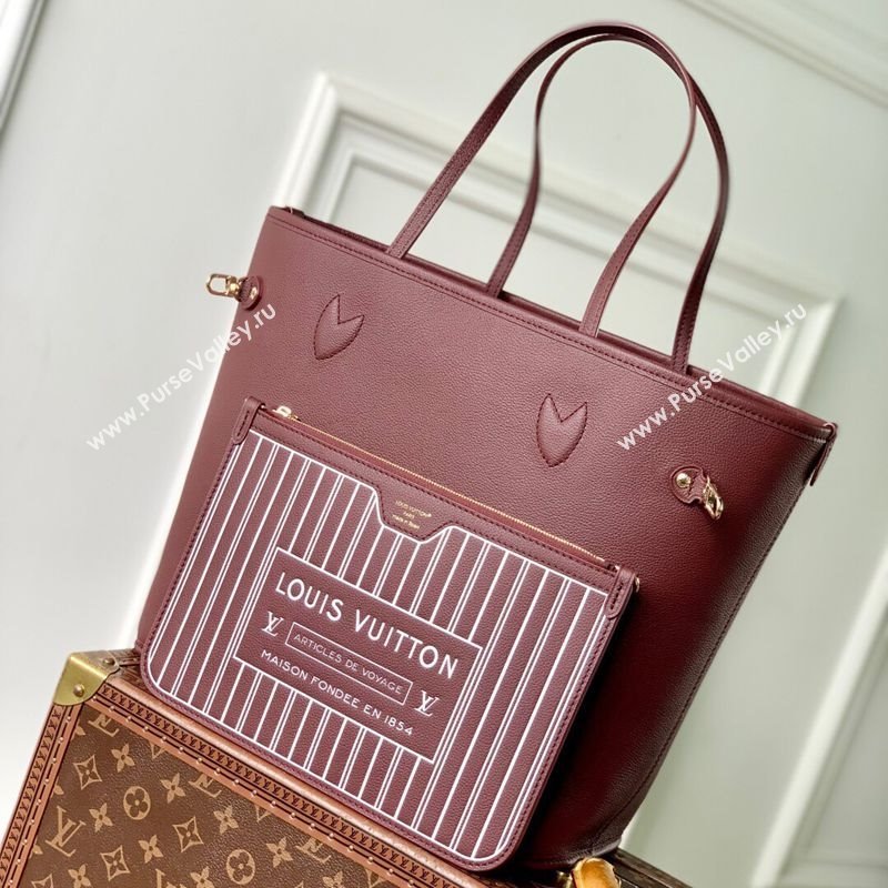 Louis Vuitton Neverfull Inside Out MM Monogram/Wine Red M25663 2025 (KI-251009065)