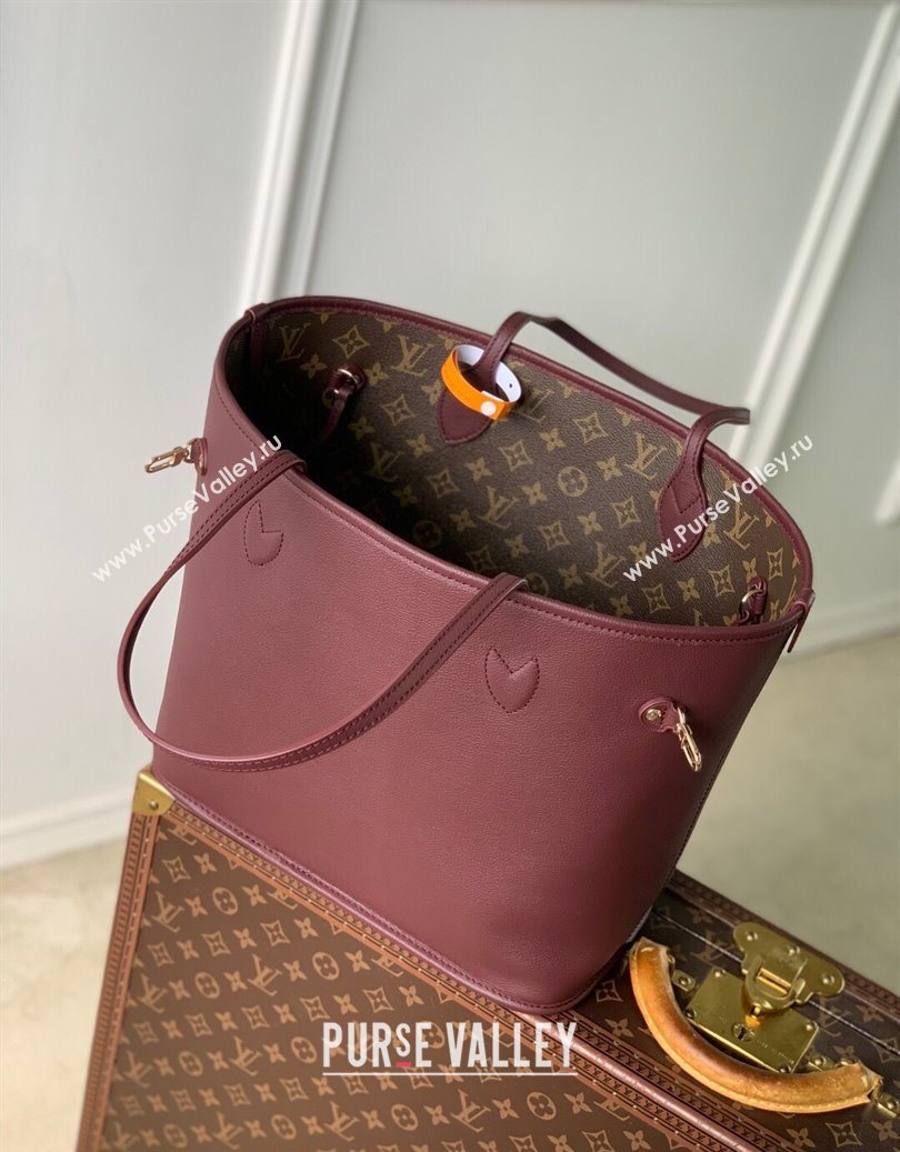 Louis Vuitton Neverfull Inside Out MM Monogram/Wine Red M25663 2025 (KI-251009065)