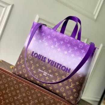 Louis Vuitton Shopper Tote MM bag in Canvas Brown/Purple M13923 2025 (KI-251008096)