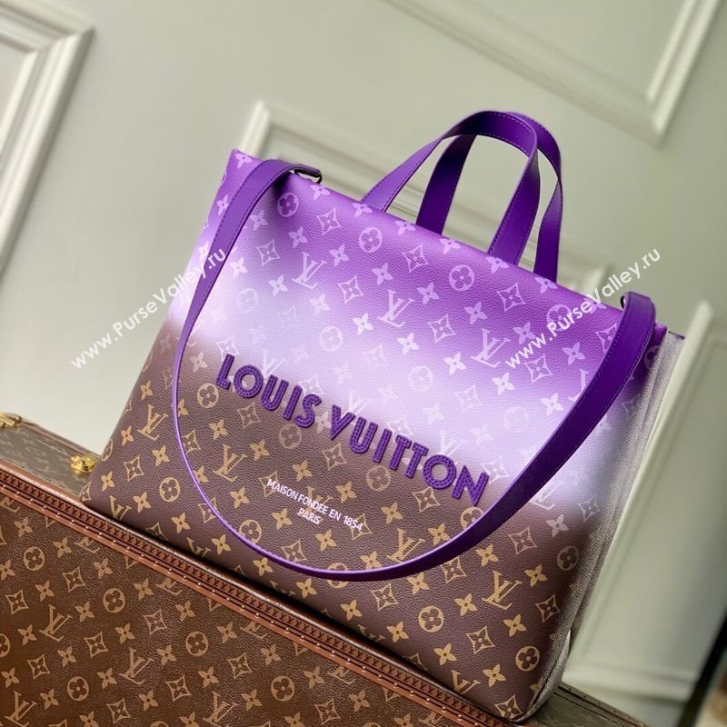 Louis Vuitton Shopper Tote MM bag in Canvas Brown/Purple M13923 2025 (KI-251008096)