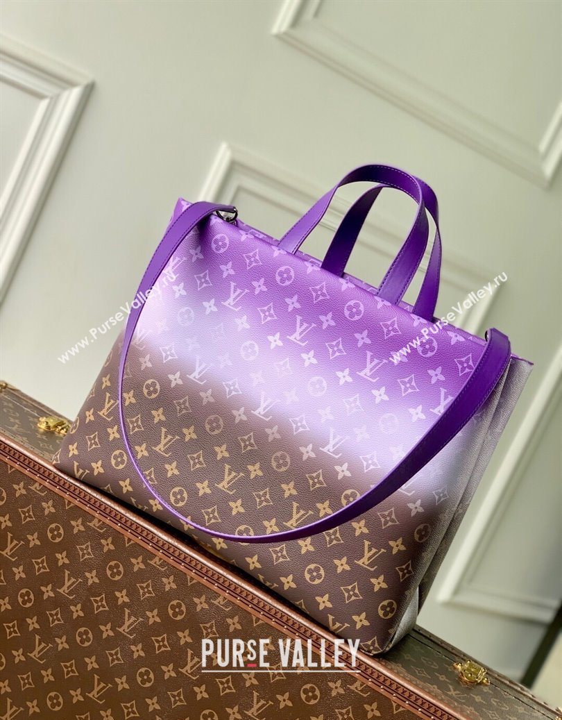 Louis Vuitton Shopper Tote MM bag in Canvas Brown/Purple M13923 2025 (KI-251008096)