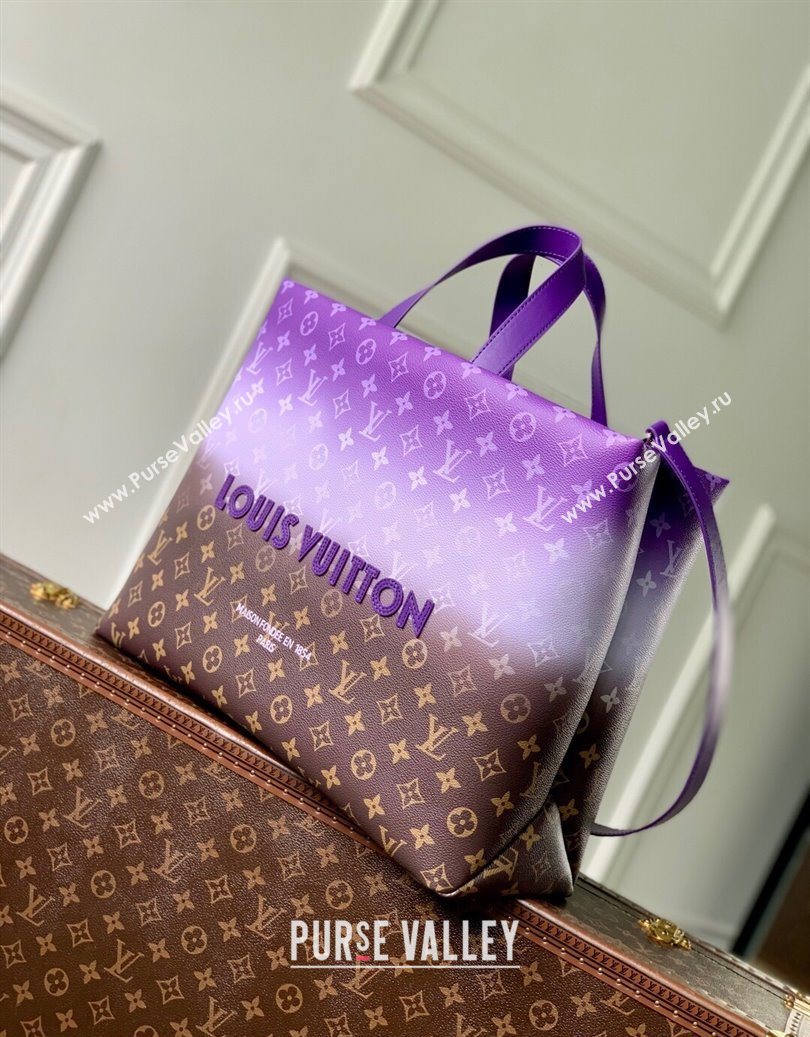 Louis Vuitton Shopper Tote MM bag in Canvas Brown/Purple M13923 2025 (KI-251008096)