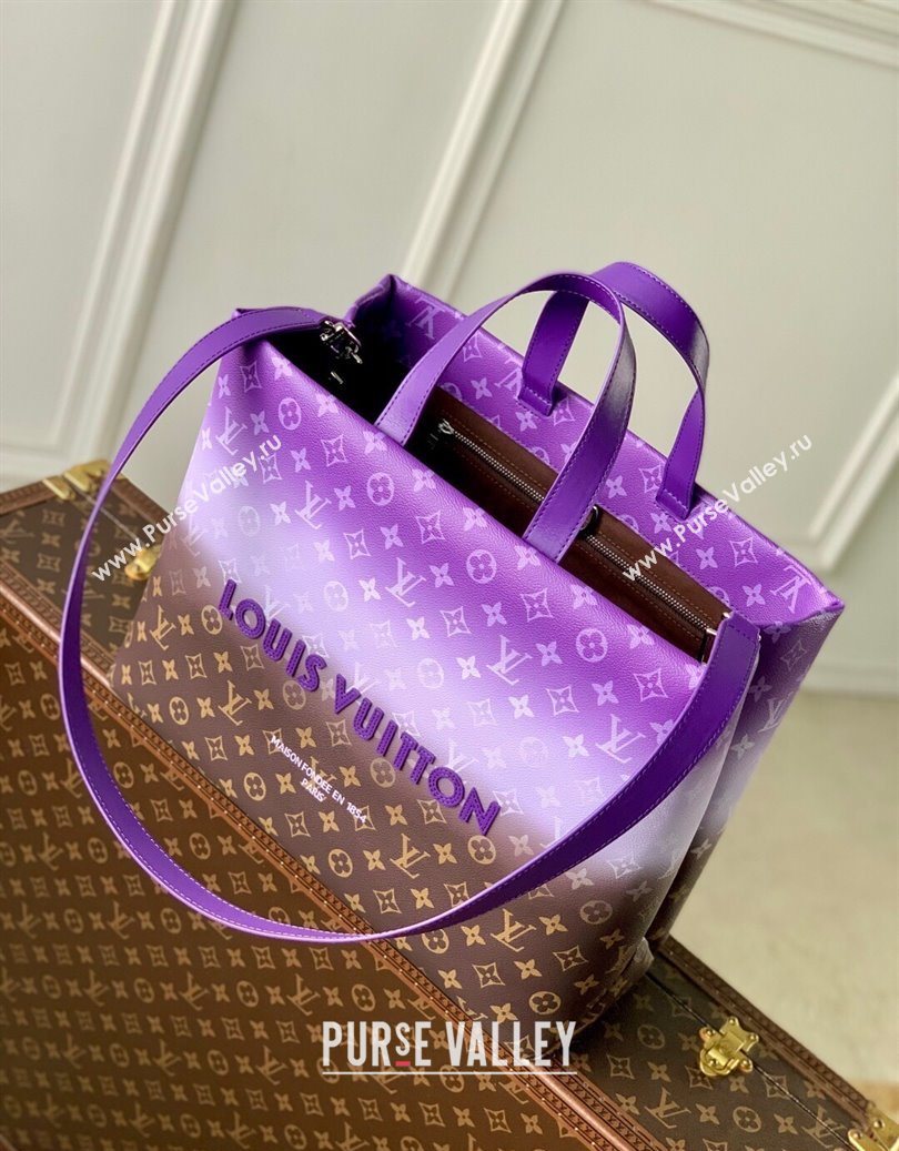 Louis Vuitton Shopper Tote MM bag in Canvas Brown/Purple M13923 2025 (KI-251008096)