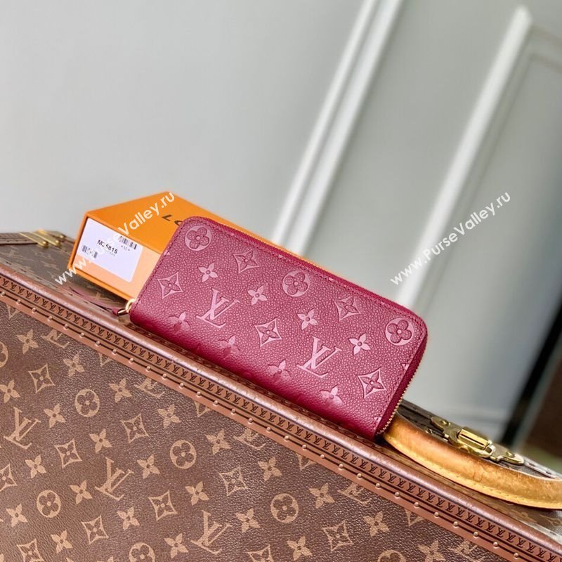 Louis Vuitton Clemence Wallet in Monogram Empreinte Leather M25815 Garnet Red 2025 (KI-251009068)