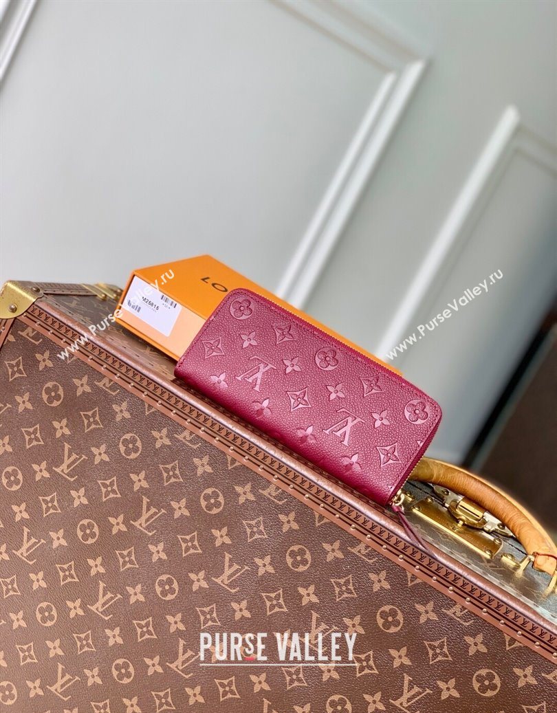 Louis Vuitton Clemence Wallet in Monogram Empreinte Leather M25815 Garnet Red 2025 (KI-251009068)