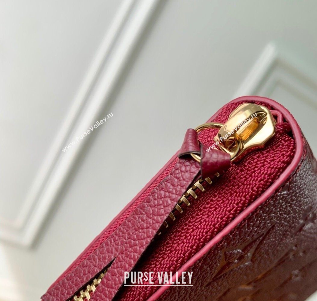 Louis Vuitton Clemence Wallet in Monogram Empreinte Leather M25815 Garnet Red 2025 (KI-251009068)