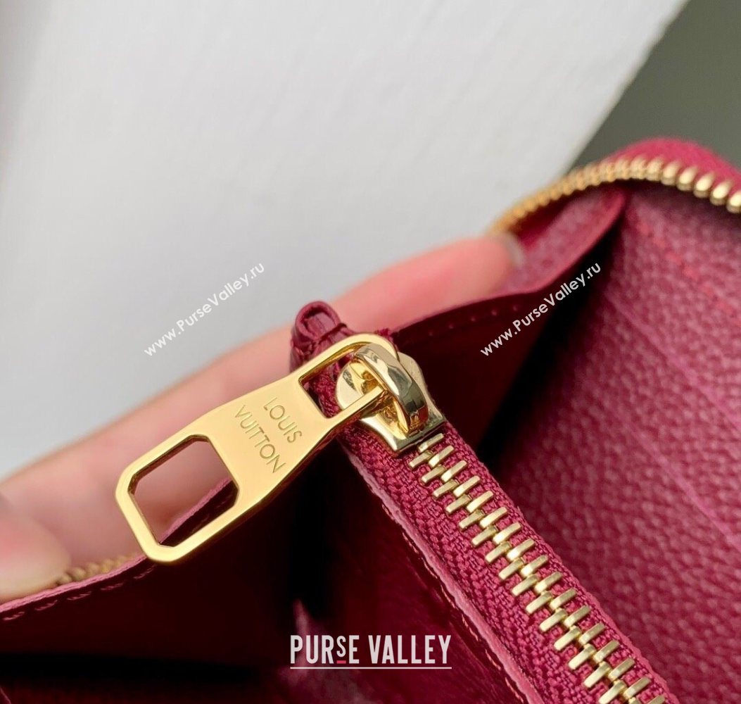 Louis Vuitton Clemence Wallet in Monogram Empreinte Leather M25815 Garnet Red 2025 (KI-251009068)