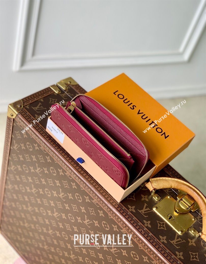 Louis Vuitton Clemence Wallet in Monogram Empreinte Leather M25815 Garnet Red 2025 (KI-251009068)