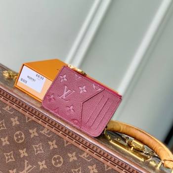 Louis Vuitton Romy Card Holder Wallet in Grained Monogram Leather M25763 Garnet Red 2025 (KI-251009069)