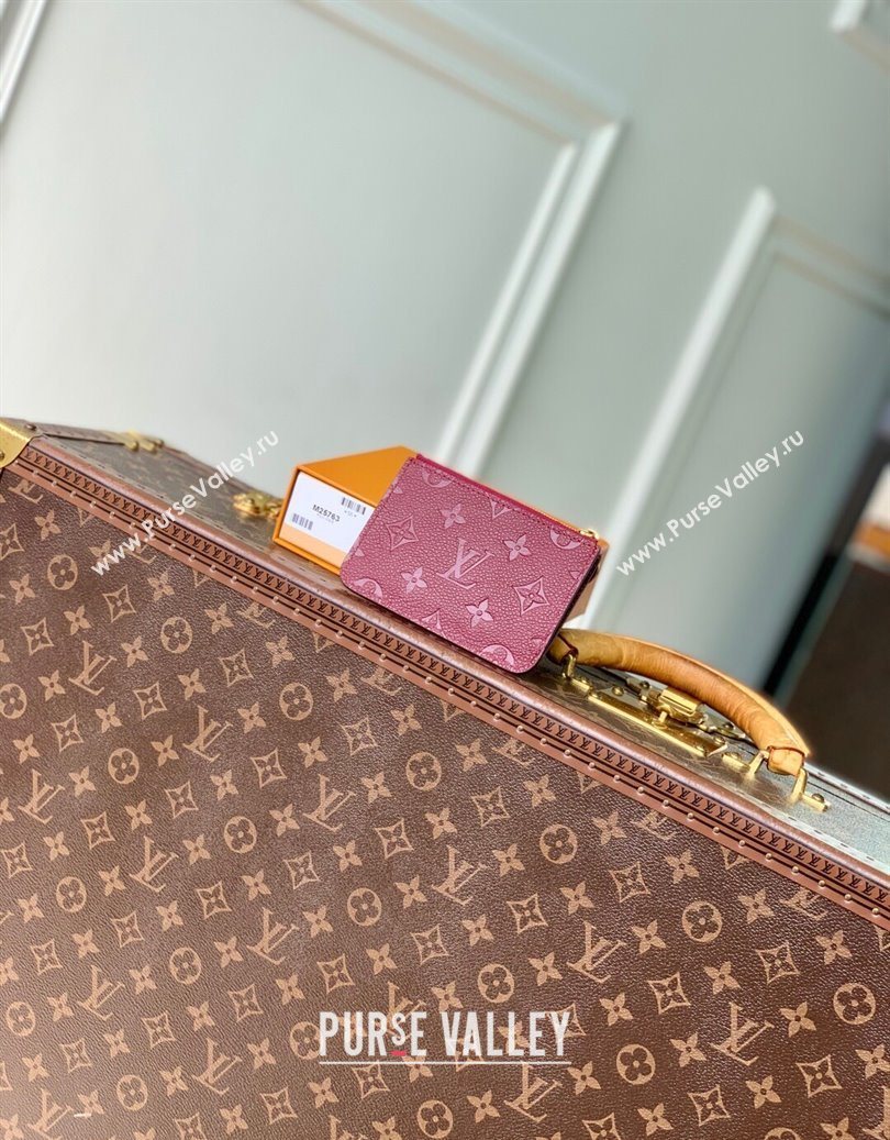 Louis Vuitton Romy Card Holder Wallet in Grained Monogram Leather M25763 Garnet Red 2025 (KI-251009069)