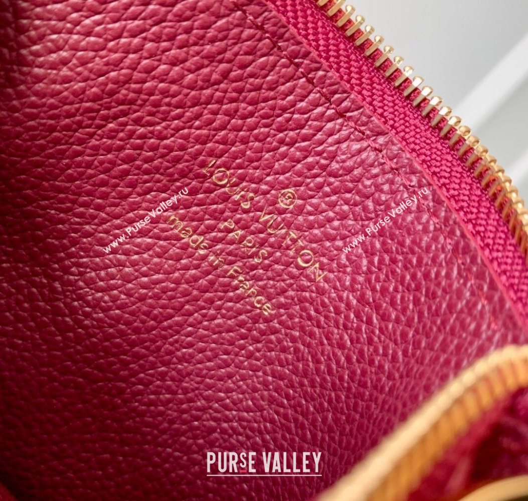 Louis Vuitton Romy Card Holder Wallet in Grained Monogram Leather M25763 Garnet Red 2025 (KI-251009069)