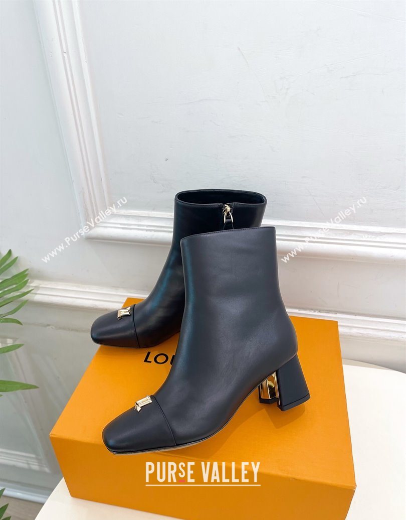 Louis Vuitton Swing Heel Ankle Boots 5.5cm in Calf Leather Black 2025 1AID092 (MD-251021139)