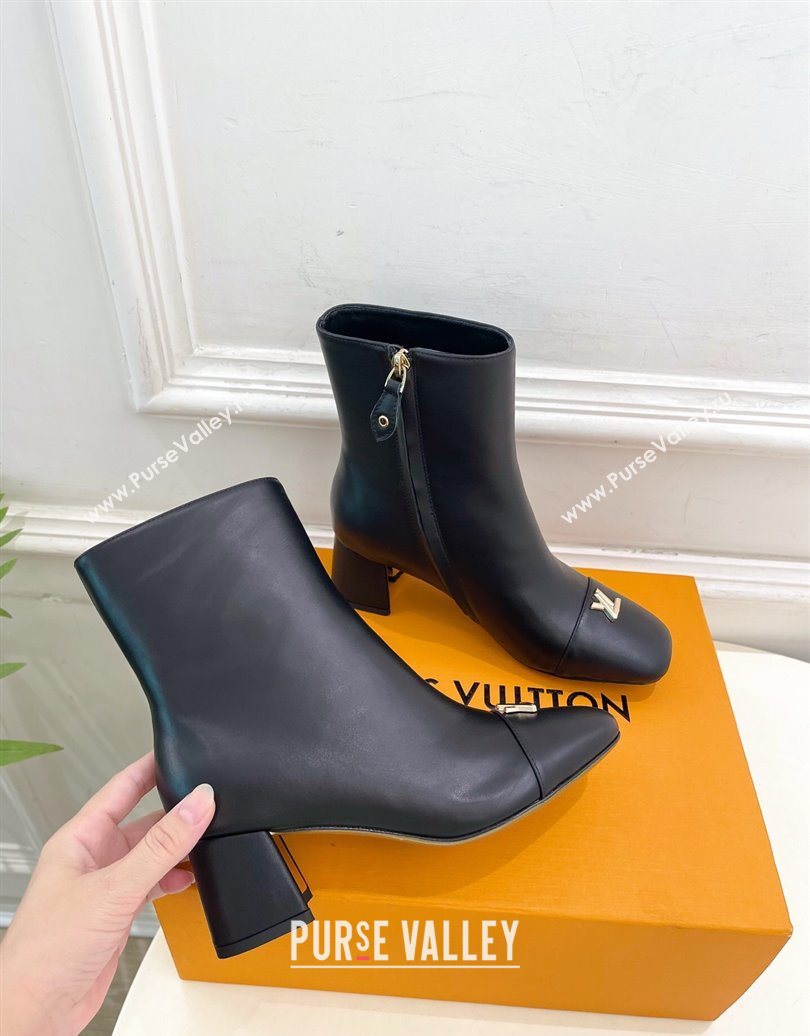Louis Vuitton Swing Heel Ankle Boots 5.5cm in Calf Leather Black 2025 1AID092 (MD-251021139)