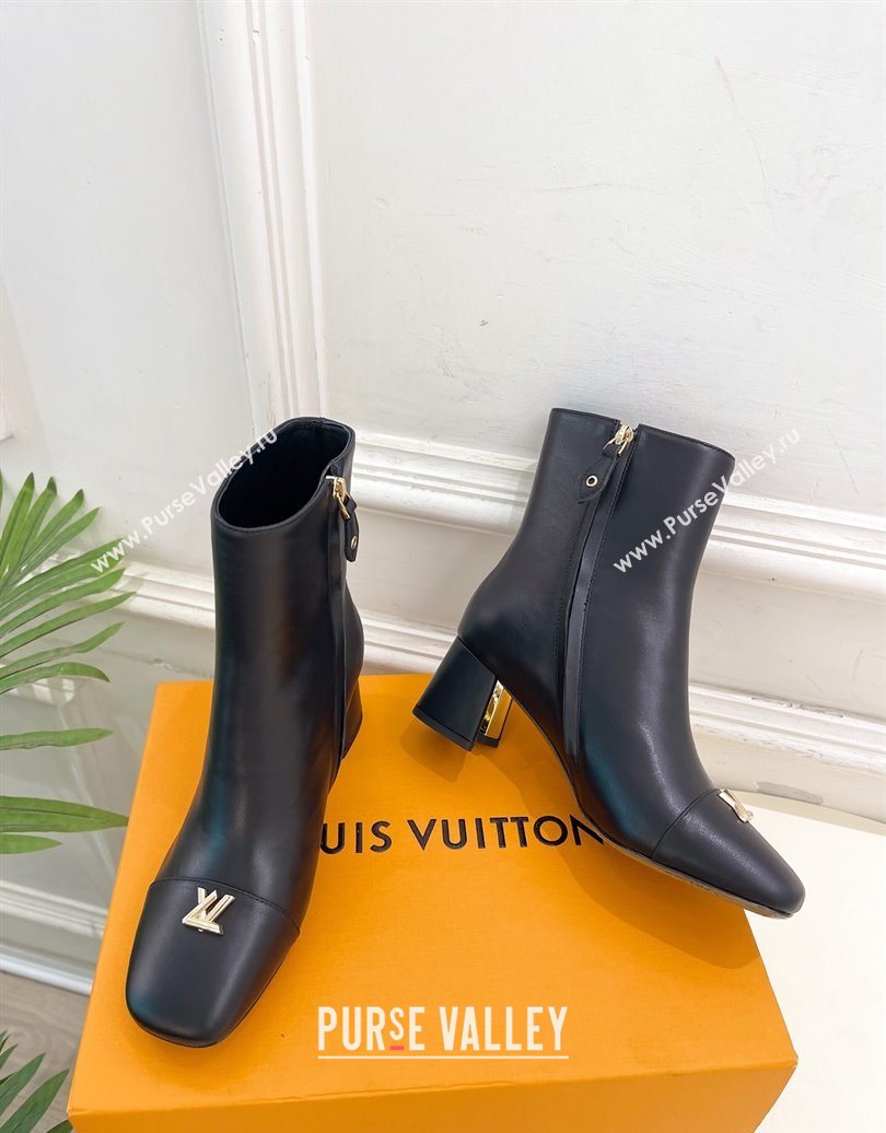 Louis Vuitton Swing Heel Ankle Boots 5.5cm in Calf Leather Black 2025 1AID092 (MD-251021139)