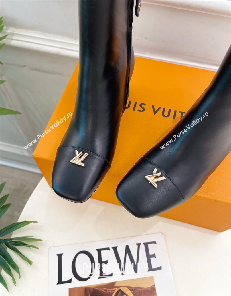 Louis Vuitton Swing Heel Ankle Boots 5.5cm in Calf Leather Black 2025 1AID092 (MD-251021139)