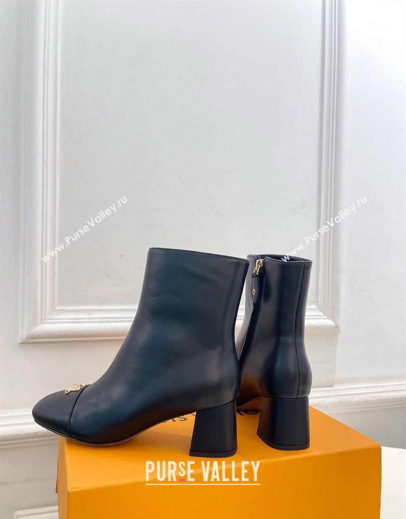 Louis Vuitton Swing Heel Ankle Boots 5.5cm in Calf Leather Black 2025 1AID092 (MD-251021139)