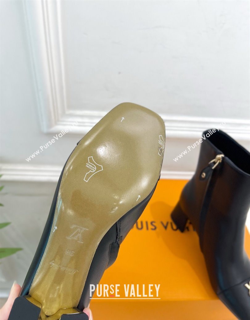 Louis Vuitton Swing Heel Ankle Boots 5.5cm in Calf Leather Black 2025 1AID092 (MD-251021139)