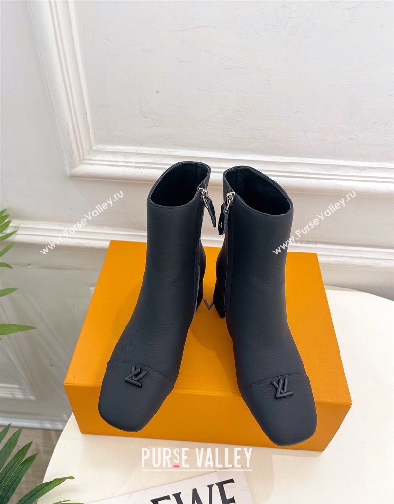 Louis Vuitton Swing Heel Ankle Boots 5.5cm in Matte Leather All Black 2025 1AID092 (MD-251021140)