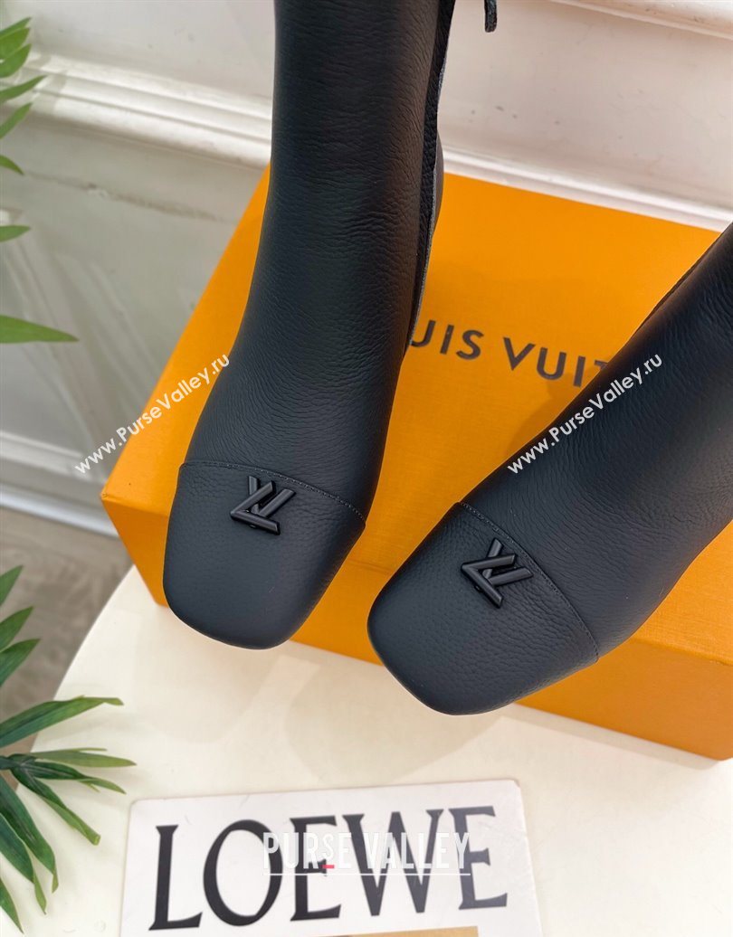 Louis Vuitton Swing Heel Ankle Boots 5.5cm in Matte Leather All Black 2025 1AID092 (MD-251021140)