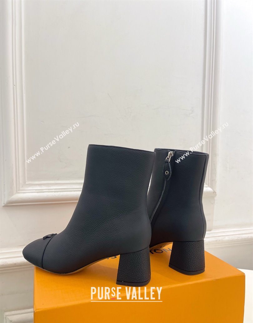 Louis Vuitton Swing Heel Ankle Boots 5.5cm in Matte Leather All Black 2025 1AID092 (MD-251021140)