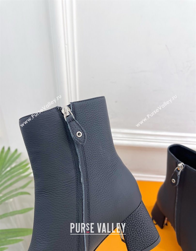 Louis Vuitton Swing Heel Ankle Boots 5.5cm in Matte Leather All Black 2025 1AID092 (MD-251021140)