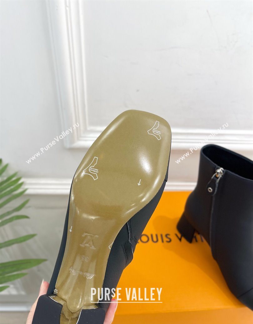 Louis Vuitton Swing Heel Ankle Boots 5.5cm in Matte Leather All Black 2025 1AID092 (MD-251021140)