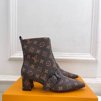 Louis Vuitton Fusee Heel Ankle Boots 5cm in Monogram Canvas with Buckle Strap 2025 (MD-251022010)
