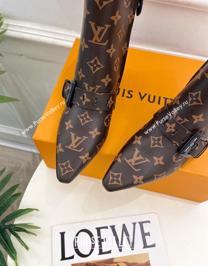 Louis Vuitton Fusee Heel Ankle Boots 5cm in Monogram Canvas with Buckle Strap 2025 (MD-251022010)