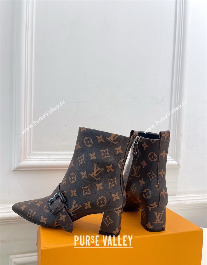 Louis Vuitton Fusee Heel Ankle Boots 5cm in Monogram Canvas with Buckle Strap 2025 (MD-251022010)