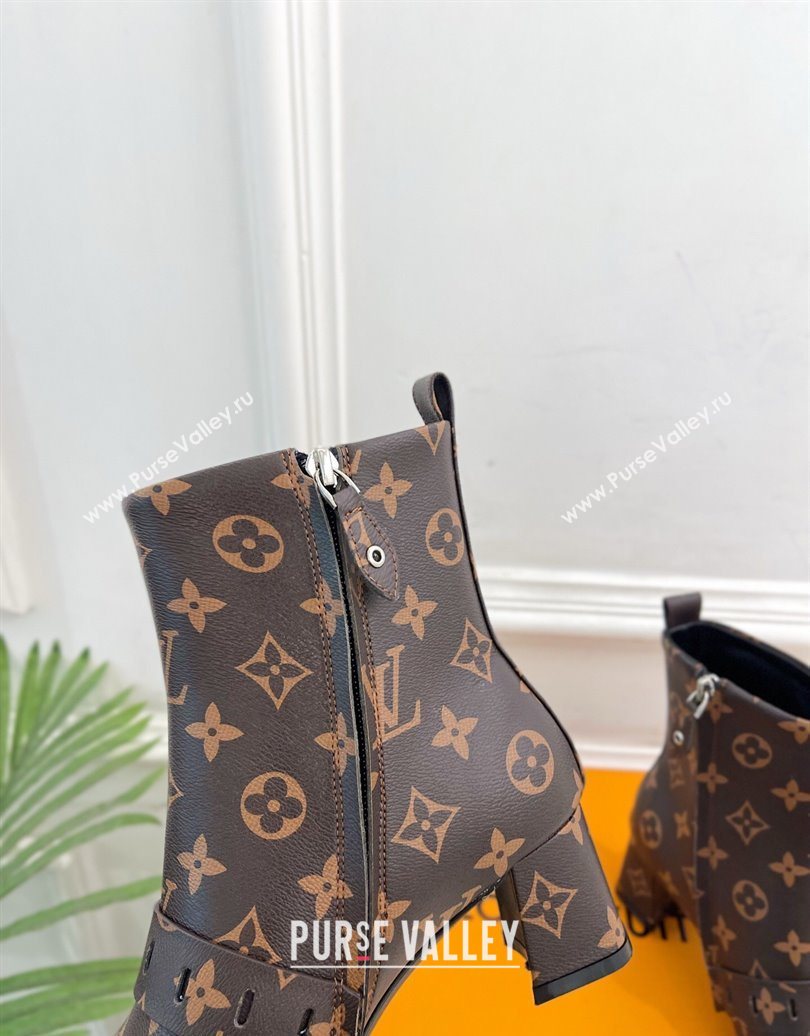 Louis Vuitton Fusee Heel Ankle Boots 5cm in Monogram Canvas with Buckle Strap 2025 (MD-251022010)
