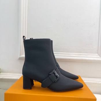 Louis Vuitton Fusee Heel Ankle Boots 5cm in Matte Leather with Buckle Strap Black 2025 (MD-251022008)
