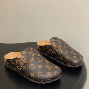 Louis Vuitton LV Cosy Flat Comfort Clog Mules with Buckle Strap in Monogram Canvas 2025 1022 (MD-251022110)