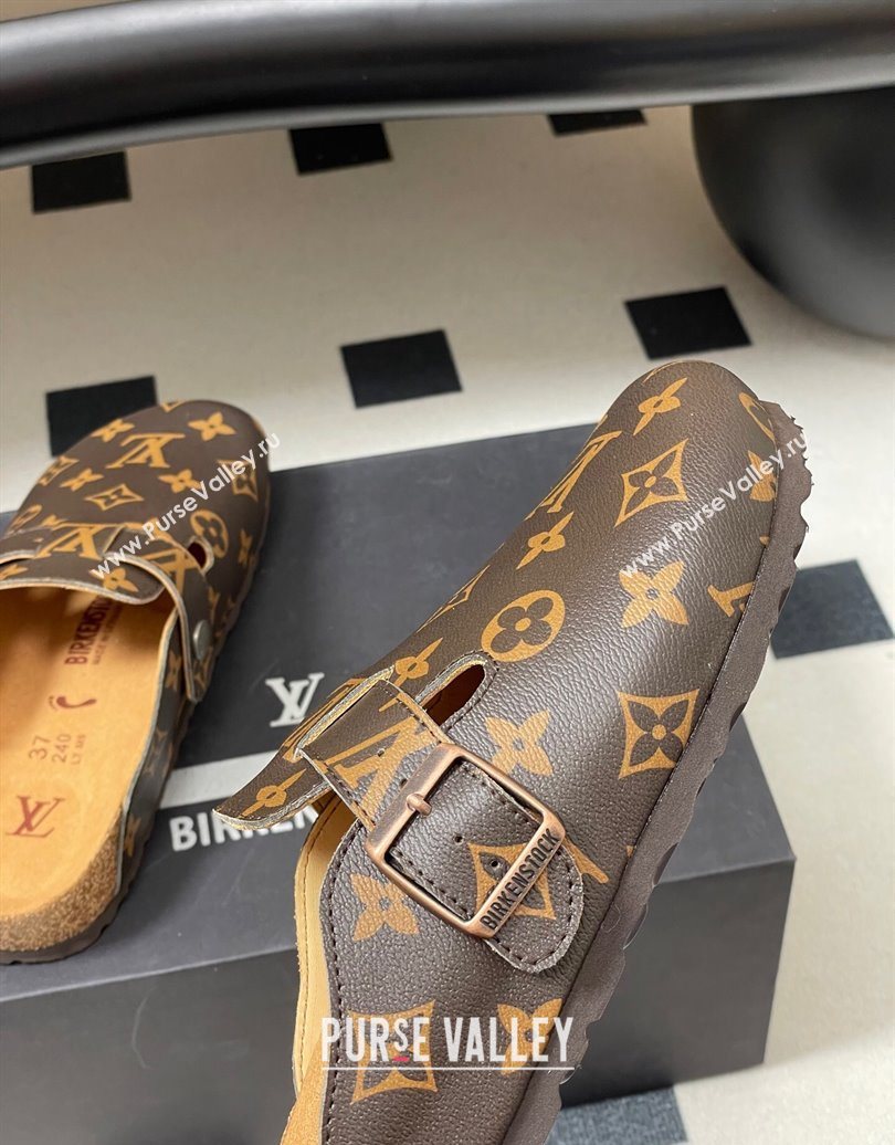 Louis Vuitton LV Cosy Flat Comfort Clog Mules with Buckle Strap in Monogram Canvas 2025 1022 (MD-251022110)