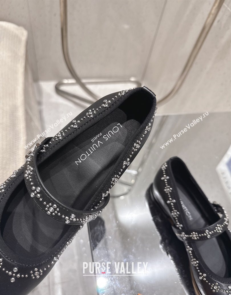 Louis Vuitton Romy Flat Ballerinas Flat in Leather and Studs 1AICXL Black 2025 (MD-251022082)